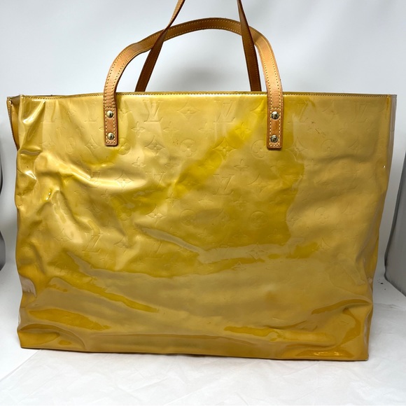 Louis Vuitton Reade GM Yellow Vernis XLarge Tote & 3 pc Luggage Tag - Picture 1 of 8
